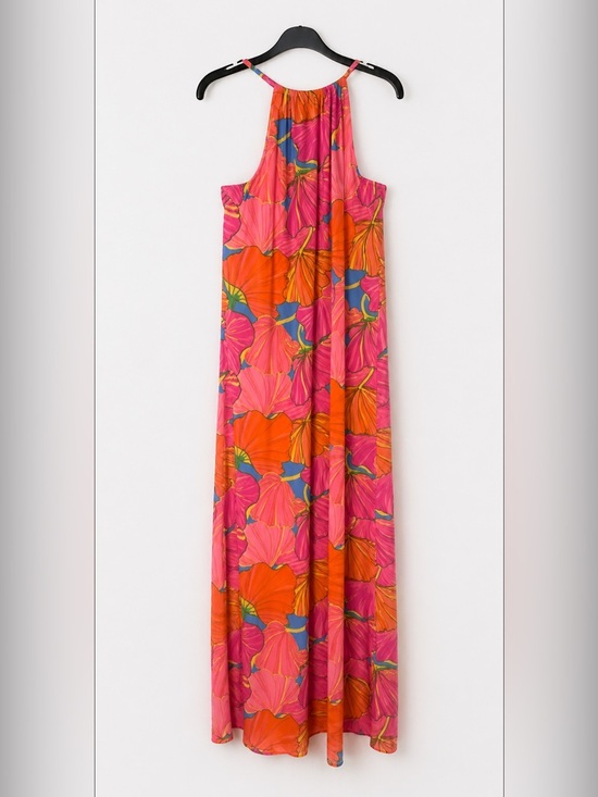Trina Turk Dresses & Skirts - Trina Turk Tropical Floral Maxi Dress Pink Orange Blue Resort Summer Size Small